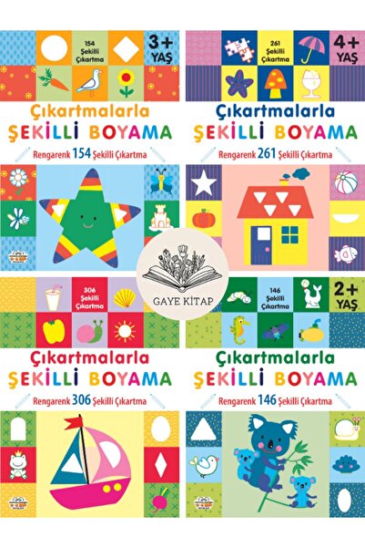 0-6 Yaş Yayınları Shaped Painting with Stickers Series 4 Book Set