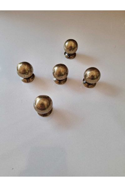 ARON (5 Pieces) Marble Button Handle Antique Yellow TV Unit Console Drawer Cabinet Door Handle