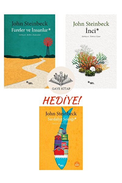 Sel Yayınları Fareler ve İnsanlar-İnci- Sardalye Sokağı (HEDİYE!) 3 Kitap Set