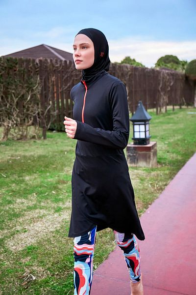 Marina Lycra Black Full Covered Hijab Swimsuit M2464