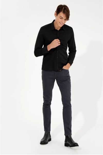 Pierre Cardin Antrasit Slim Fit Denim Pantolon