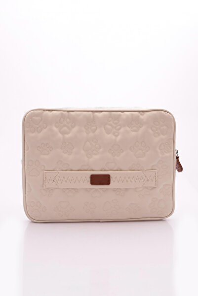 DGN 13 & 14 Inç Pati Desenli Laptop Tablet Kılıfı Krem 68722856