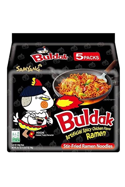 samyang buldak HOT CHICKEN FLAVOR RAMEN 5ADET HELAL DAMGALI