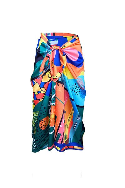 Bolder Elena Marine Satin Pareo (No see-through)
