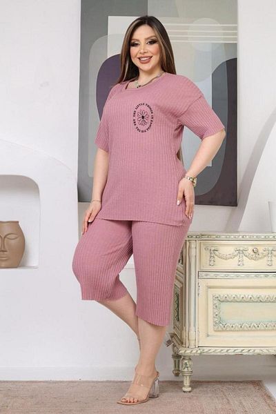 Freeista Plus Size Pajama Set Printed