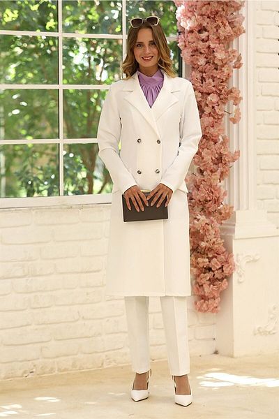 Modaviki Elegant Jacket Set Ecru Elb32
