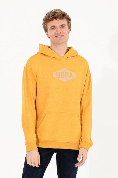 U.S. Polo Assn. Men's Yellow Hooded Sweatshirt