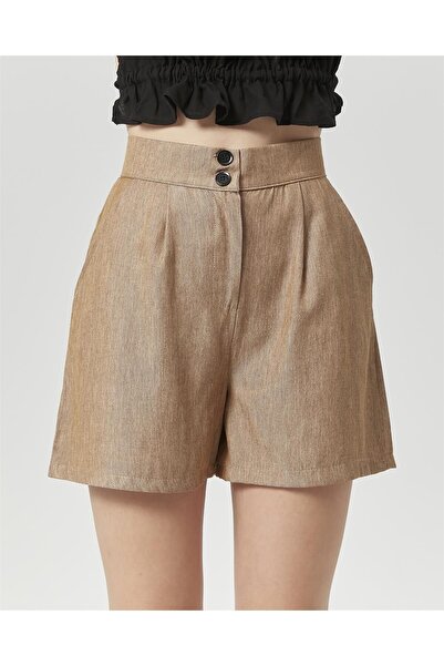 Nuseel High Waist Mink Bermuda Shorts - Atlantis Fabric