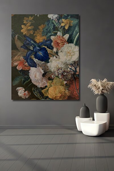 Teona Ahşap Dekoratif Dikey Çiçekler Modern Sanat Duvar Tablo Ahşap Dikdörtge...