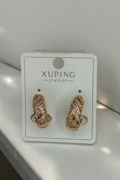 ESMERAY STEEL Stone Detailed Steel Drop Xuping Model Earrings