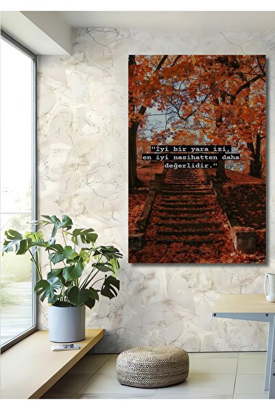 Teona Ahşap Dekoratif Dikey Anlamlı Söz Manzara Duvar Tablo Ahşap Dikdörtgen ...
