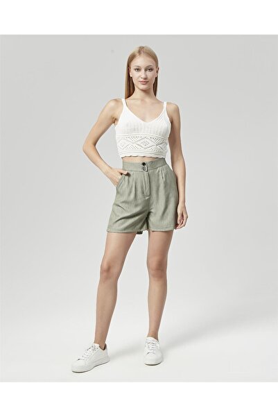 Nuseel Water Green High Waist Atlantis Bermuda Shorts
