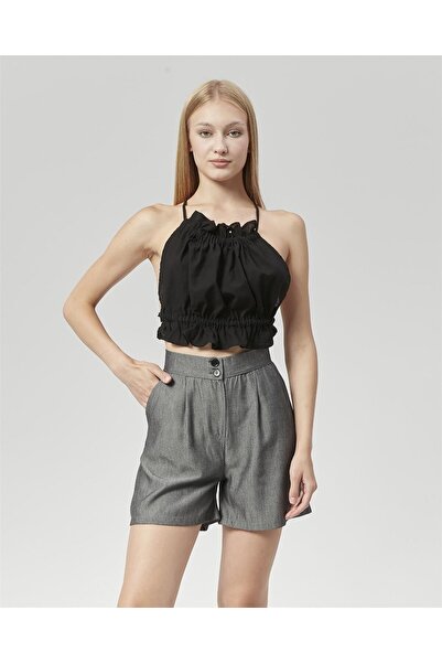 Nuseel Anthracite High Waist Atlantis Bermuda Shorts