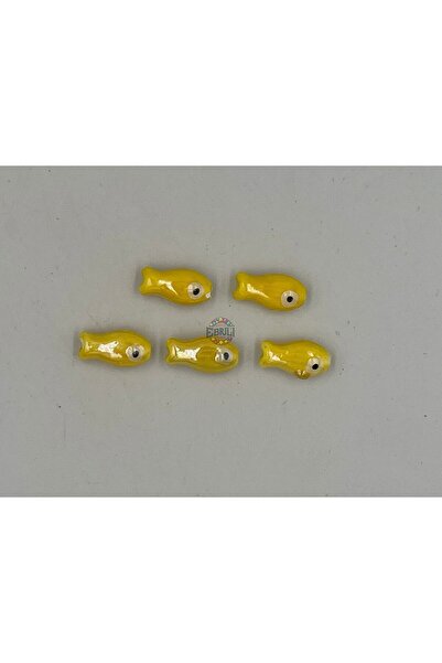 Ebruli Boncuk 19,89 mm Pește galben 5 bucăți plat din ceramică Fabricarea de ...