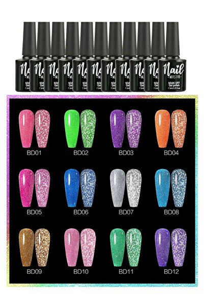 Nail Master 12 Renk Kalıcı Oje Flash Disco Club Serisi 12'li Set