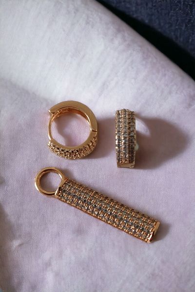 ESMERAY STEEL Luxury Hoop Stick Earrings - Superior Steel Xuping