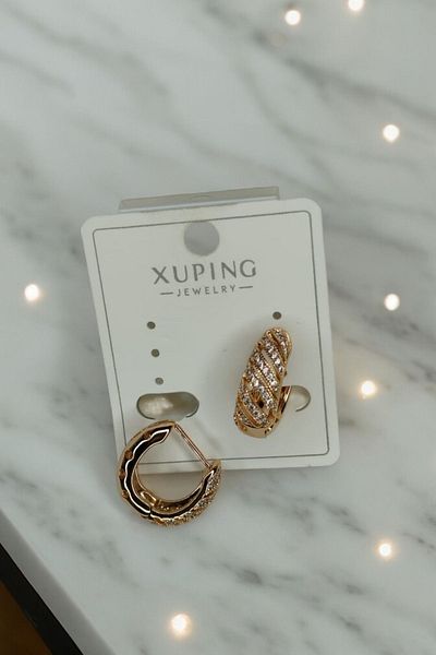 ESMERAY STEEL Stone Detailed Steel Drop Xuping Model Earrings