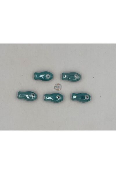Ebruli Boncuk 19,89 mm Pește verde 5 bucăți plat din ceramică Fabricarea de bijuterii Brățară Colier Accesorii Mărgele