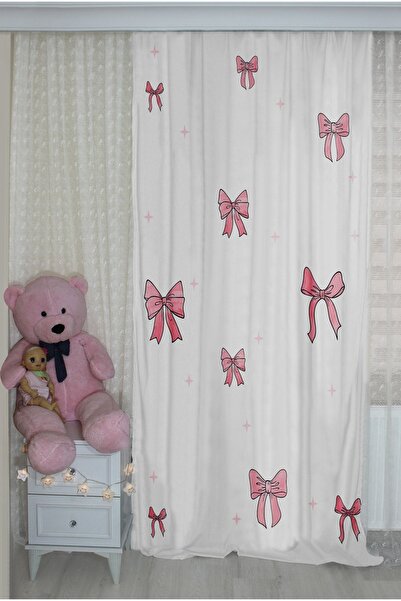 HOMESSA Fiyonklu Çift Kanatlı Çocuk Odası Fon Perde