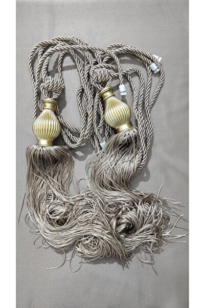 Mexess Lüx Fon Veya Tül Perde Bağlama Aksesuar Aparatı Püsküllü Kornişe Takma...