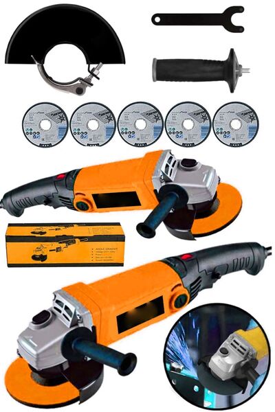 MOONSHOP Pro Seri 3000 W Devir Ayarlı Spiral Taşlama Metal Kesim 5 Psc Taş He...