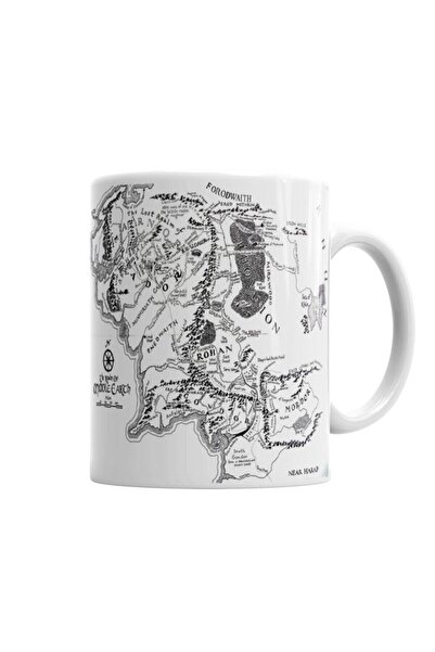 Hediyexpres كوب سيد الخواتم سيد الخواتم خريطة العالم المتوسط، كوب الشاي والقه...