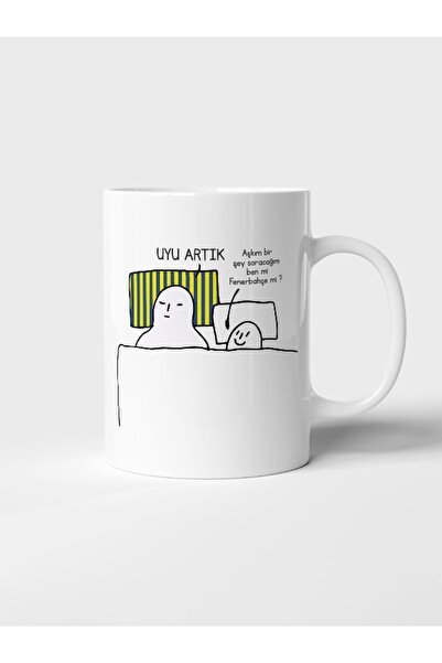 dopdolu promosyon Esprili Uyku Takımı, Özel Baskılı Kupa Bardak, Beyaz Renkli...