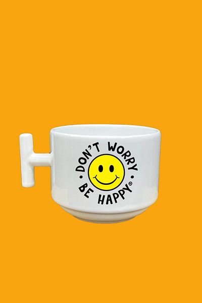 UUR STORE Don't Worry Be Happy Printed T Mug Cup