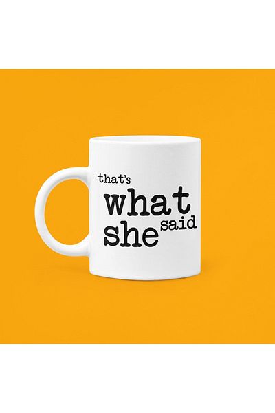 UUR STORE The Office Tv Series "That's What She Said" Text Printed Ceramic White Mug