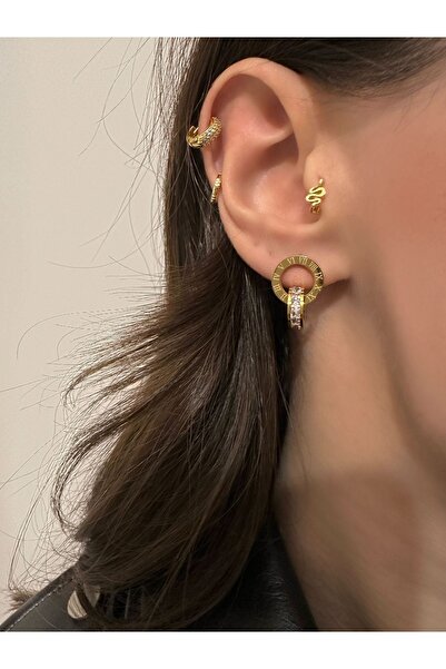 Okko Store Steel Earrings with Mini Charm