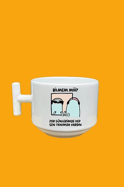 UUR STORE I don't know? You Were With Me During My Hard Days Printed Mood T Mug