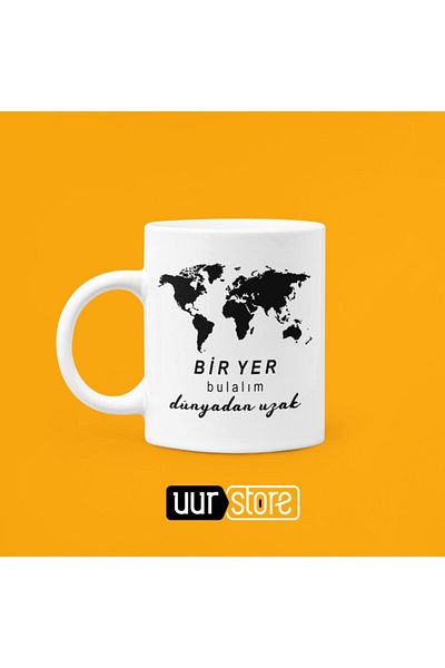 UUR STORE Let's Find a Place Far from the World - Mood - Porcelain Mug 330ml