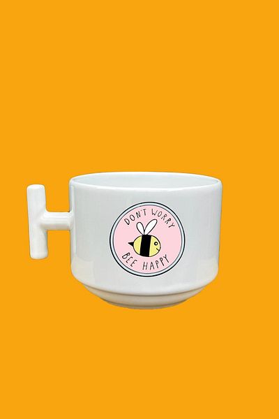 UUR STORE Don't Worry Be Happy Printed T Mug Cup