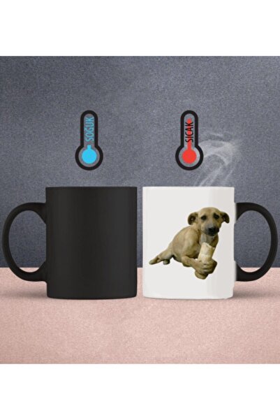 Hediyexpres Siyah Ekmek Reis Baskılı Sihirli Kupa Bardak, Çay-kahve-çorba Kupası