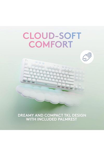 logitech G G715 Wireless Mechanical Gaming Keyboard with Tactile Switches (GX Brown) White Mist