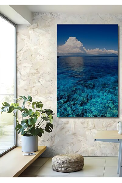 Teona Ahşap Dekoratif Dikey Okyanus Manzara Duvar Tablo Ahşap Dikdörtgen Tablo