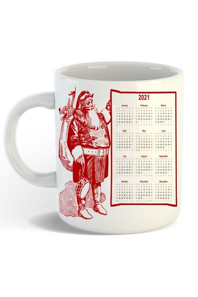 Hediyexpres Most Beautiful New Year's Special New Year and Christmas Gift Gift Santa Claus and Calendar Design Mug Cup