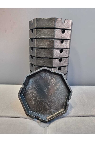 Lider MAGNESİA 10 ΤΕΜ Μαύρο Μελαμίνι Τραπέζι στάχτης - Με Λεπτομέρεια Τασάκι και Γκριλ