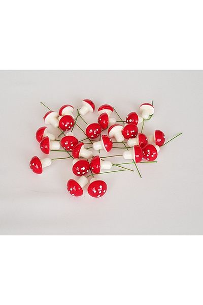 adresiburasi 10 Τεμάχια Μίνι Κόκκινο Μανιτάρι Fairy Garden Decor Γλάστρα Στολίδι Μανιτάρι 2 εκ.