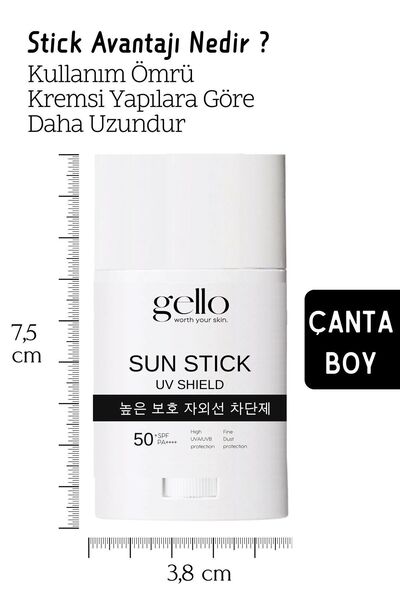 GELLO Stick Güneş Kremi 50 Spf - Sun Stick Uv Shield