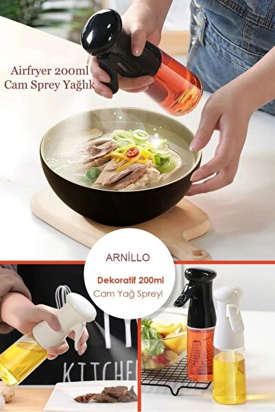 Dükkanönü Pratik Püskürtmeli Sprey Cam Şişe Zeytinyağı Sirke Yağ Püskürtücü Y...