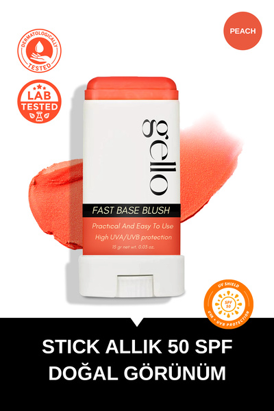 GELLO Nemlendirici Stick Allık 50 Spf Şeftali Ton - Fast Base Blush