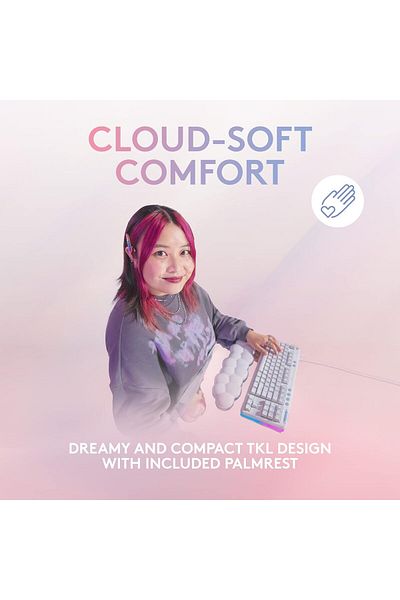 logitech G G713 Wired Mechanical Gaming Keyboard with Tactile Switches (GX Brown) White Mist