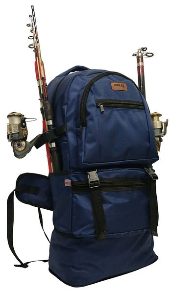 ROWAN ÇANTA Navy Blue Gusseted Rowan Mountaineer, Camping Fisherman and Travel Bag 70X34X27 cm