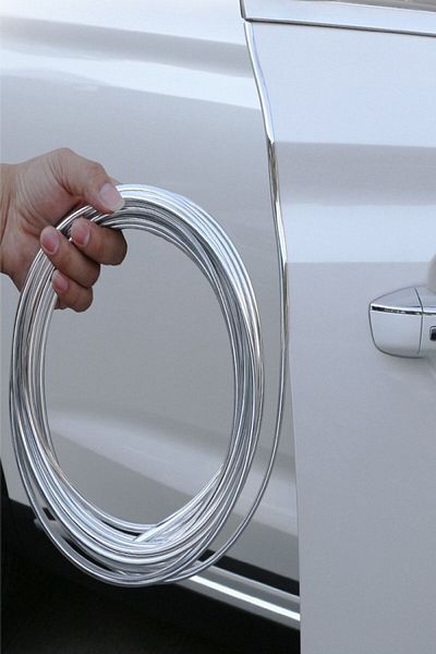 MasterCar 7mm X 10 Mt Προστατευτικό πόρτας με επιχρωμιωμένη λωρίδα κλείστρου Αντιχαρακτική αυτοκόλλητη επινικελωμένη τσίτα