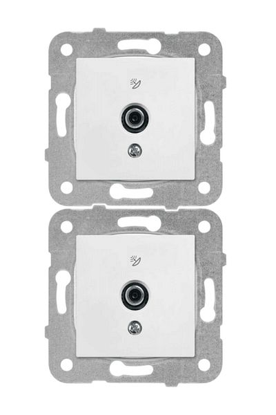 VİKO Viko Karre Satellite Socket White with F Connector (Frame Included)90967009 (2 Pieces)