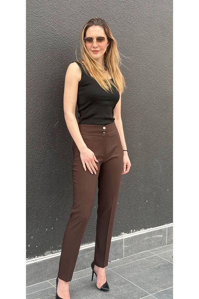 Journey WIDE WIDE RUBBER DETAILED PANTS BROWN