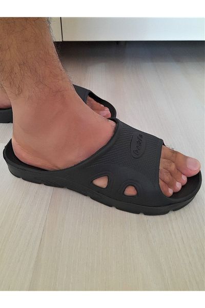MAVİ ZAMBAK Παντόφλες Τουαλέτας Μπάνιου Πλαστικές Μαύρες Παντόφλες