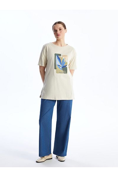 LC Waikiki LCWAIKIKI - Pantaloni de jeans clasici Wideleg pentru femei cu talie elastică