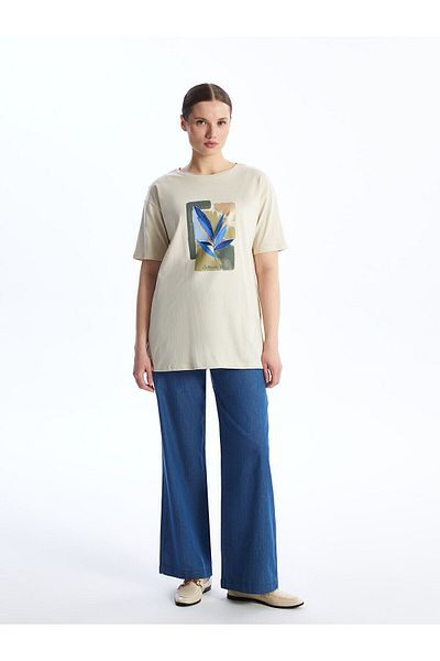 LC Waikiki LCWAIKIKI - Pantaloni de jeans clasici Wideleg pentru femei cu talie elastică